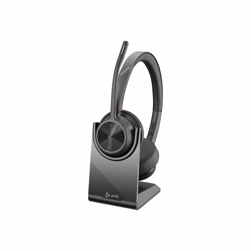 HP Poly Voyager 4320-M Microsoft Teams Certified Headset +BT700 Dongle +Charging Stand
