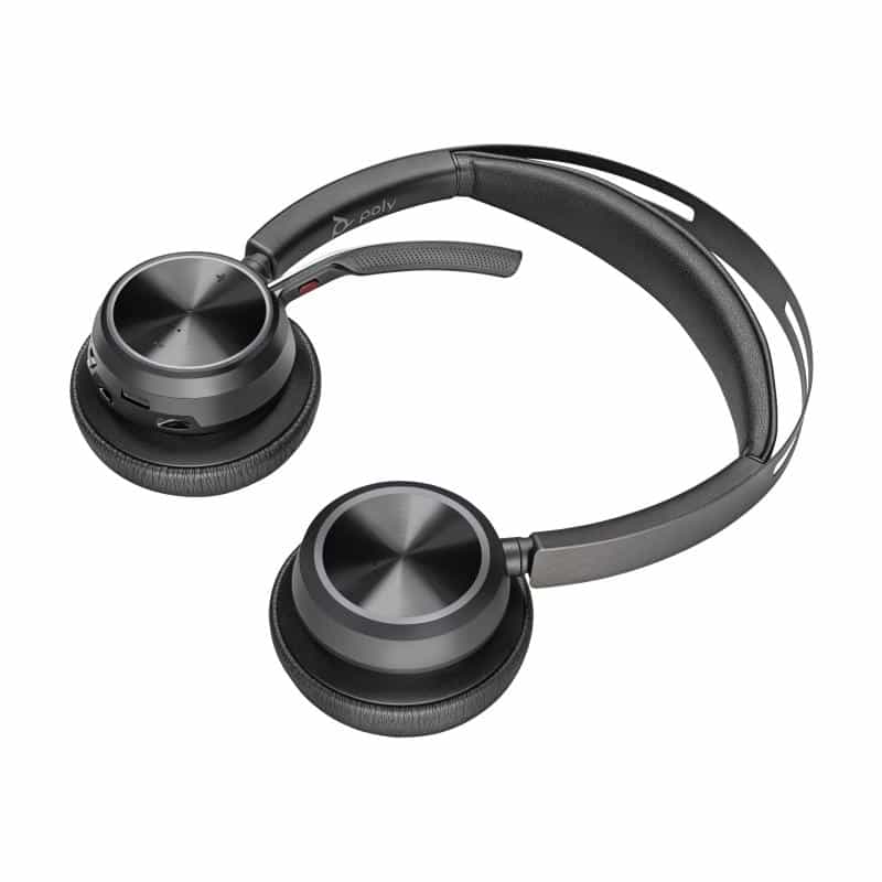 HP Poly Voyager Focus 2 USB-C-Headset incl. Ladestation + Adapter USB-C/ -A