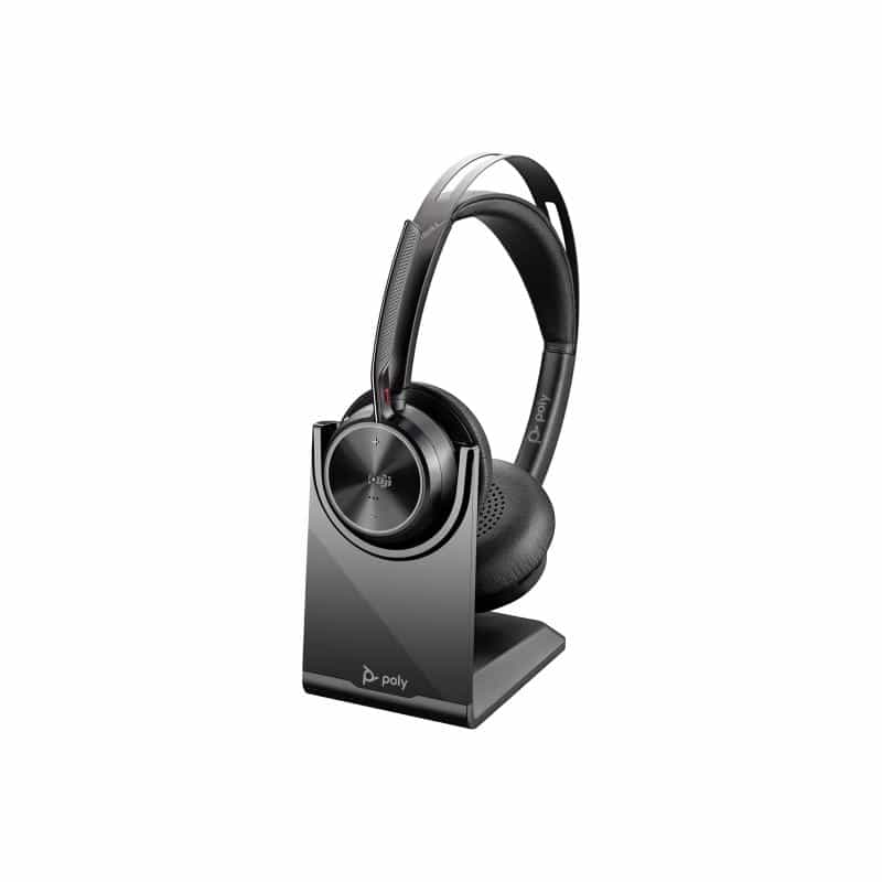 HP Poly Voyager Focus 2-M USB-C-Headset incl. Ladestation + Adapter USB-C/ -A, MS-Teams kompatibel