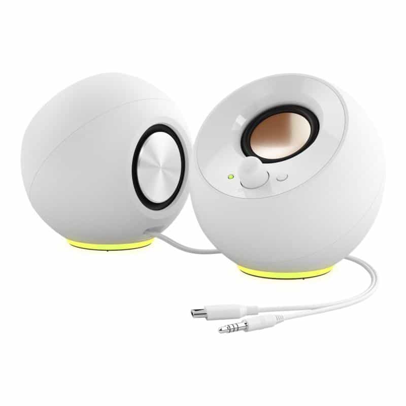 CREATIVE LABS Pebble SE (weiß, Bluetooth 5.3, USB-C, Klinke, RGB)