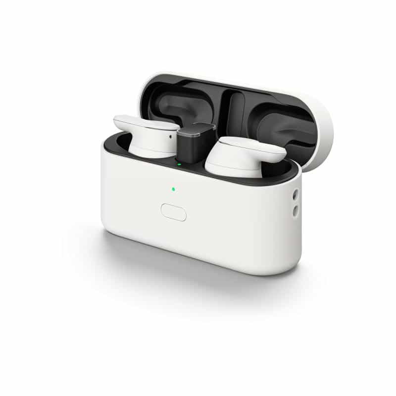 EPOS ADAPT E1 weiss Bluetooth Earbuds Multi-Connect IPX5 Hybrid ANC Ladecase USB-C Dongle Ohradapter