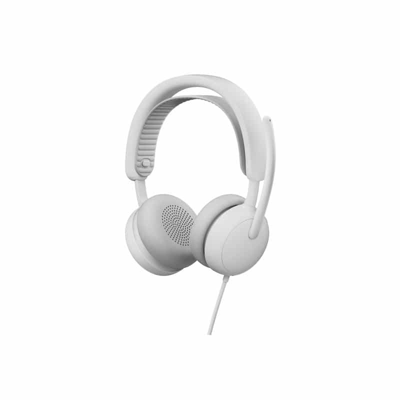 LOGITECH Zone Wired 2 for Business Weiß, Kabelgebundenes USB-Headset mit adaptiver Hybrid-ANC