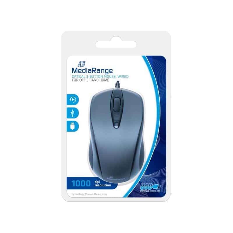 MediaRange optical 3-button mouse, wired