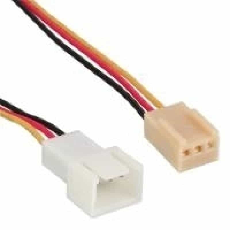INLINE Luefterkabel Verlaengerung 3pol Molex Stecker/Buchse 0,6m