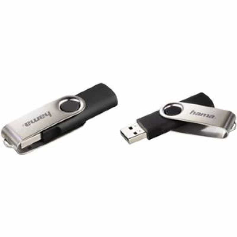 HAMA USB-Stick 8 GB Hama Rotate Schwarz 90891 USB 2.0