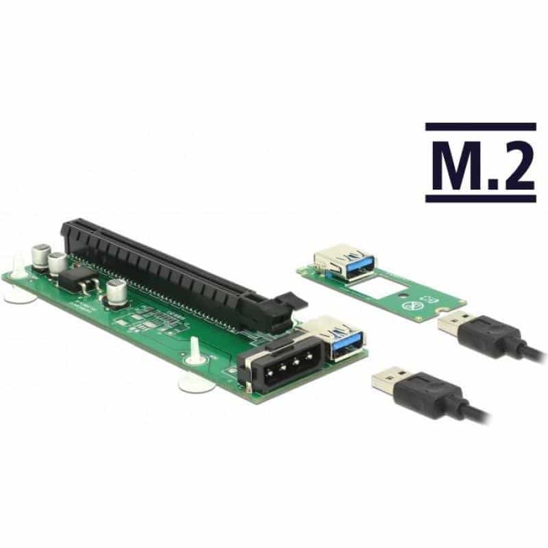 DELOCK Riser Karte M.2 Key B+M > PCI Express x16 mit 30 cm USB Kabel