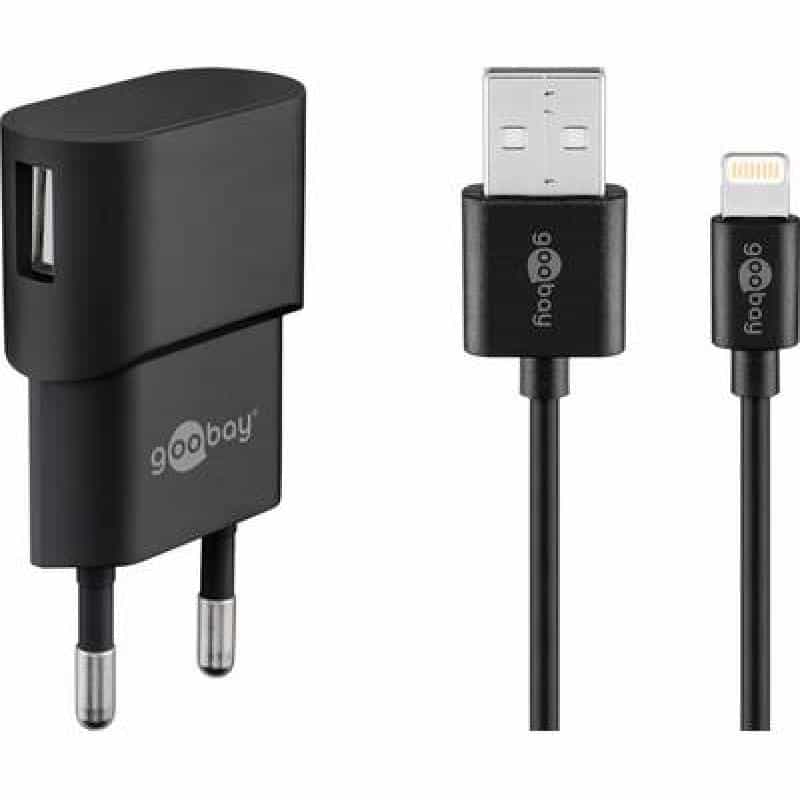 WENTRONIC Goobay Apple Lightning Ladeset 1A bk