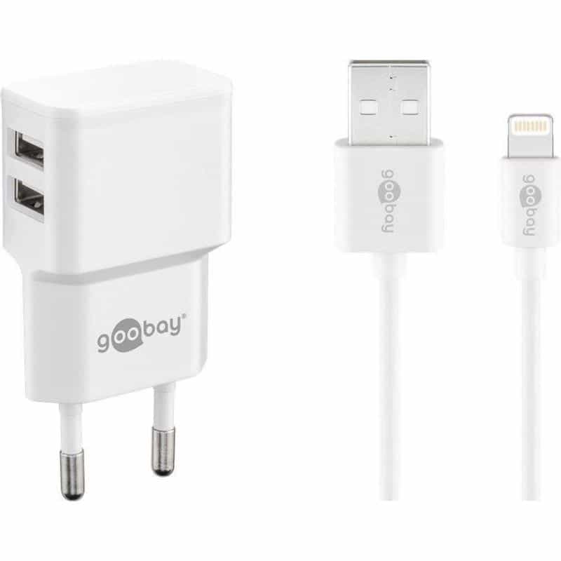 WENTRONIC Goobay Apple Lightning Dual Ladeset 2,4A