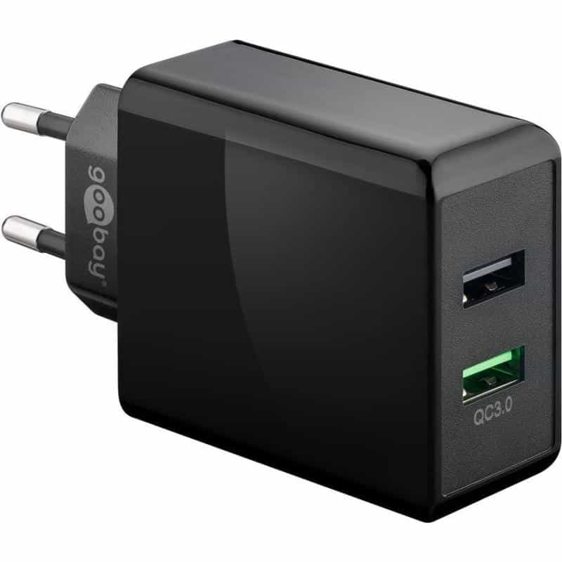 GOOBAY USB 2Port 28W USB-A/QC3.0 bk | 44956