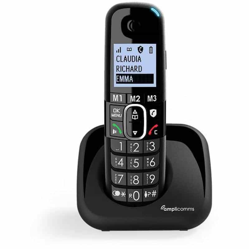 AUDIOLINE Amplicomms BigTel 1500 DECT-Mobilteil Freisprechen, für Hörgeräte kompatibel, Wahlwiederho