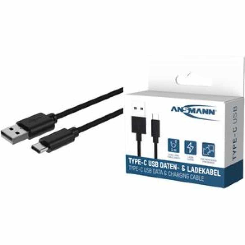 ANSMANN Daten und Ladekabel USB zu USB-Typ-C 100cm (1700-0130)