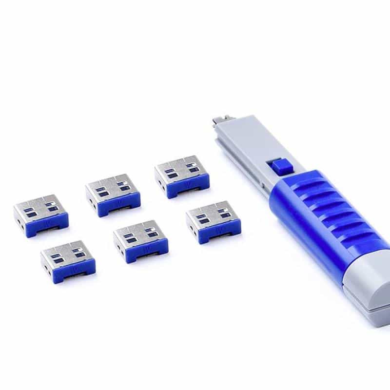 SMARTKEEPER Basic ″USB-A Port″ Blocker 6 Stk.+Key dunkelblau
