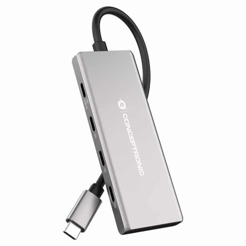 CONCEPTRONIC Dock USB-C->4xUSB-C,3xUSB-A,100WPD o.N.0.25m gr