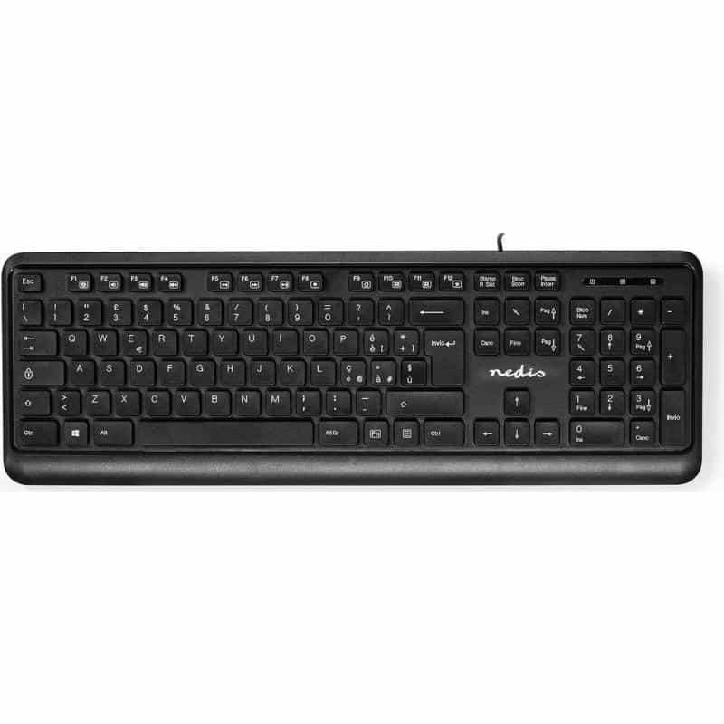 NEDIS Kabelgebundenes Keyboard US-Layout (US-English) - USB-A | QWERTY |Numerische Tastatur