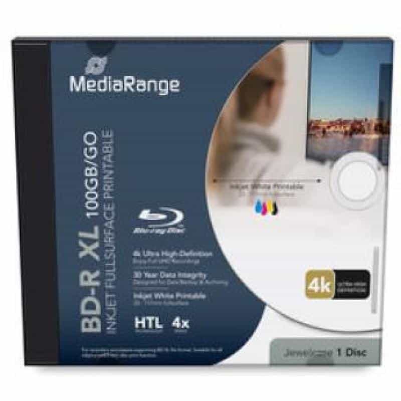 MEDIARANGE BD-R XL 100GB 4x bedruckbar Disc im Jewelcase - 4x - Bedruckbar