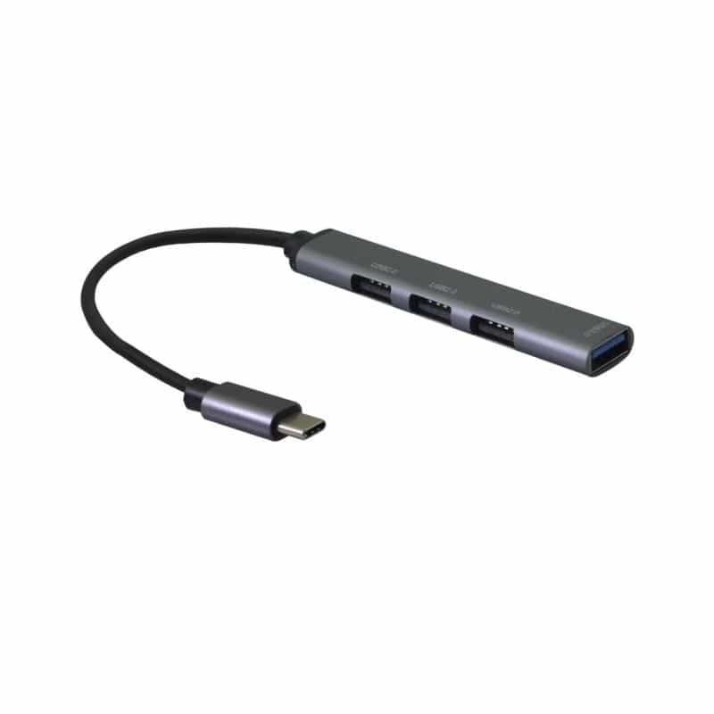 HERWECK Helos HUB, 4in1 USB-C 3.2 St./3x USB-A 2.0 Bu. + 1x USB-A 3.0 Bu., spacegrau