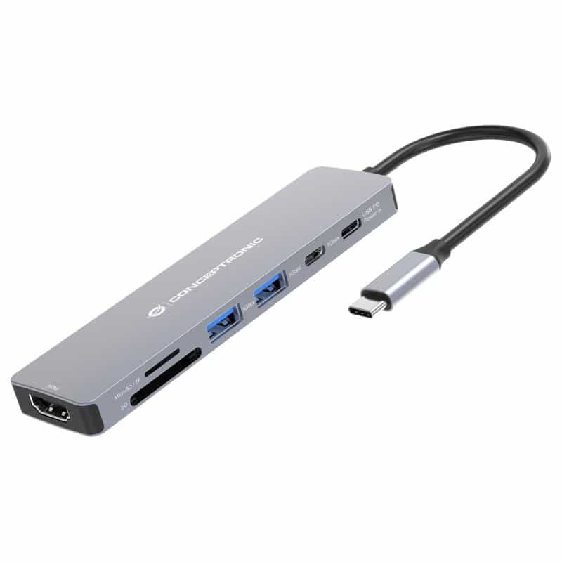 CONCEPTRONIC Dock USB-C->HDMI,2xUSB-A,2xUSB-C,SD,TF 0.25m