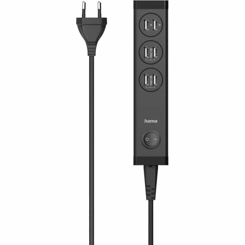 HAMA USB-Mehrfach-Ladegerät, 6 Ports USB-A für Tablets und Smartphones, 34W (00223201)