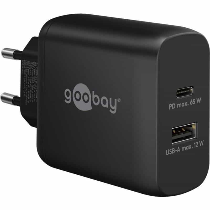 GOOBAY USB-C? PD Dual-Schnellladegerät (65 W) schwarz (65409)