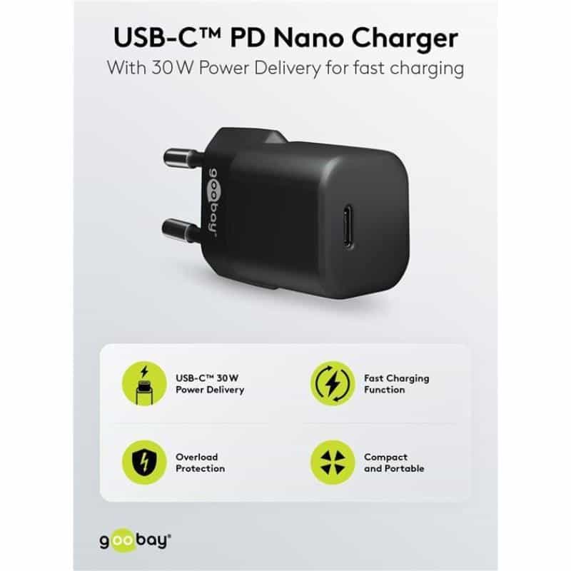 GOOBAY 59715 Ladegerät für Mobilgeräte Schwarz Indoor (59715)
