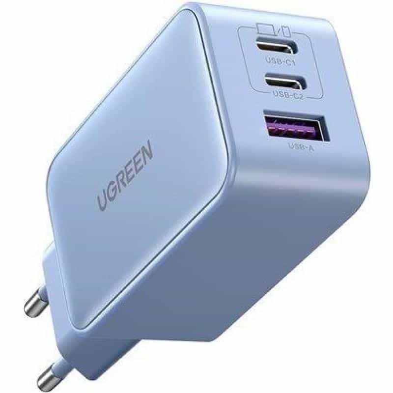 UGREEN CARGADOR USB-A+2*USB-C 65W GAN FAST (UG35291)