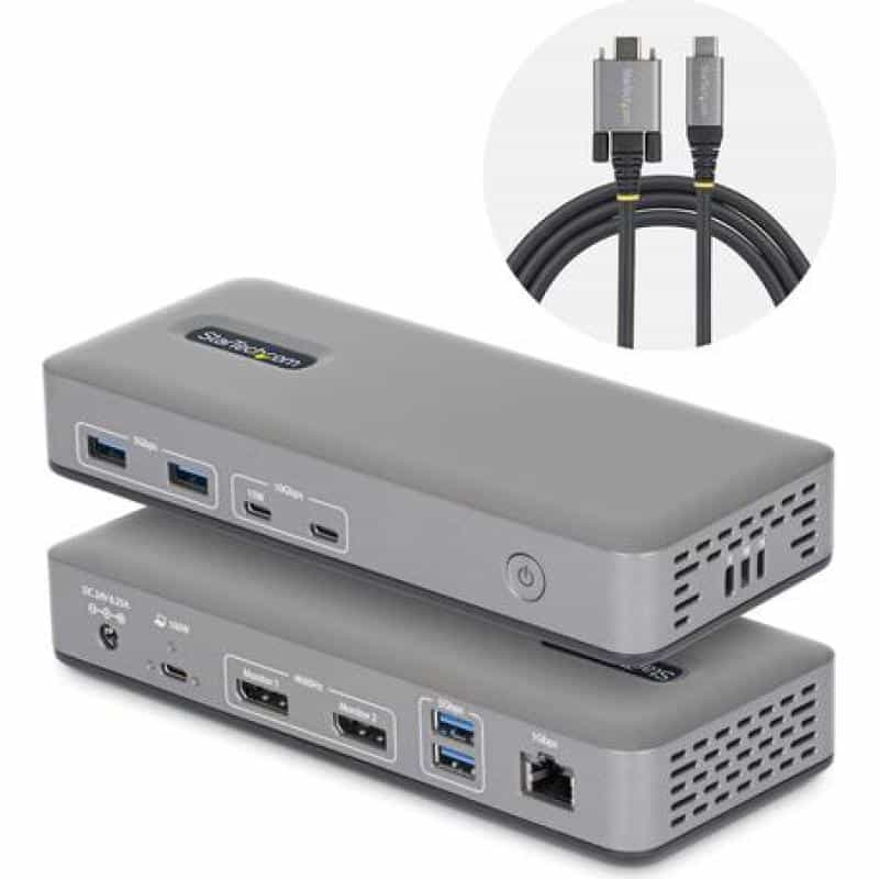STARTECH.COM USB-C Dockingstation Dual 4K 60Hz DisplayPort MST Dock 100W Power Delivery Laptop-Ladun