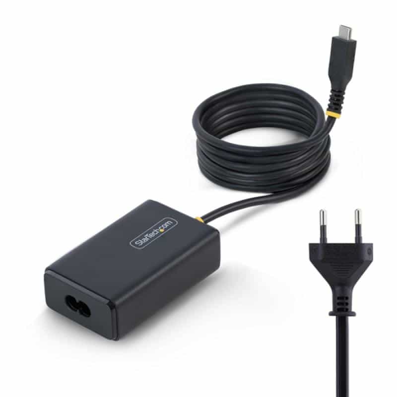 STARTECH.COM 65W USB-C Laptop Charger 1.5m Tethered USB-C Cable Power Adapter Brick for Dell XPS HP