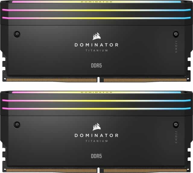 32 GB Corsair Dominator Titanium RGB schwarz Kit, DDR5-7200, CL34-44-44-96