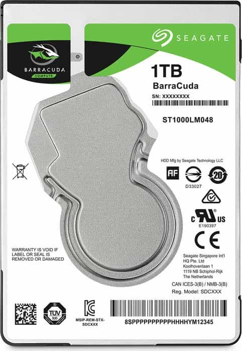 1TB Seagate BarraCuda Compute, 512e  2.5"  SATA 6Gb/s