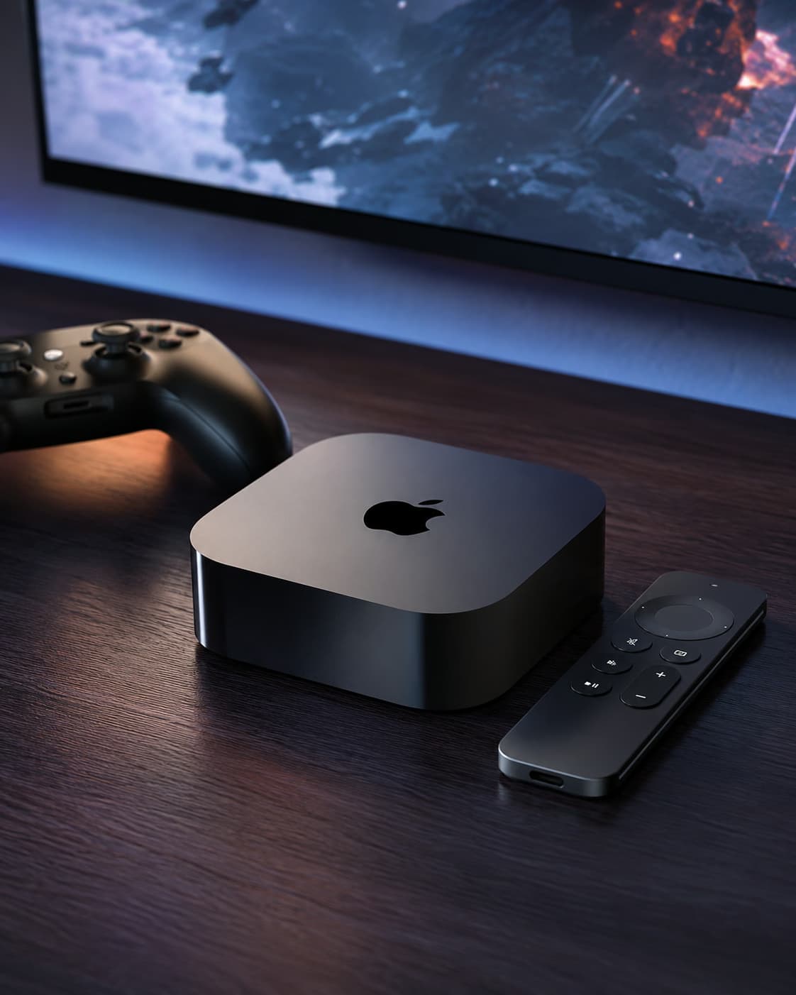 Apple TV mit Game Controller fÃ¼r Gaming und Entertainment