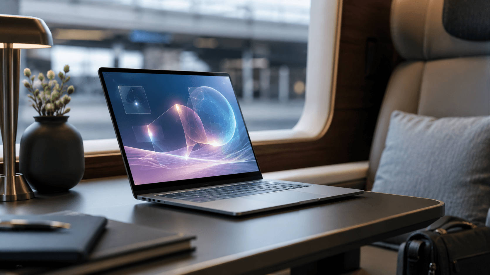Copilot Plus PC Laptop fÃ¼r mobiles Arbeiten und Reisen in hochwertiger Umgebung