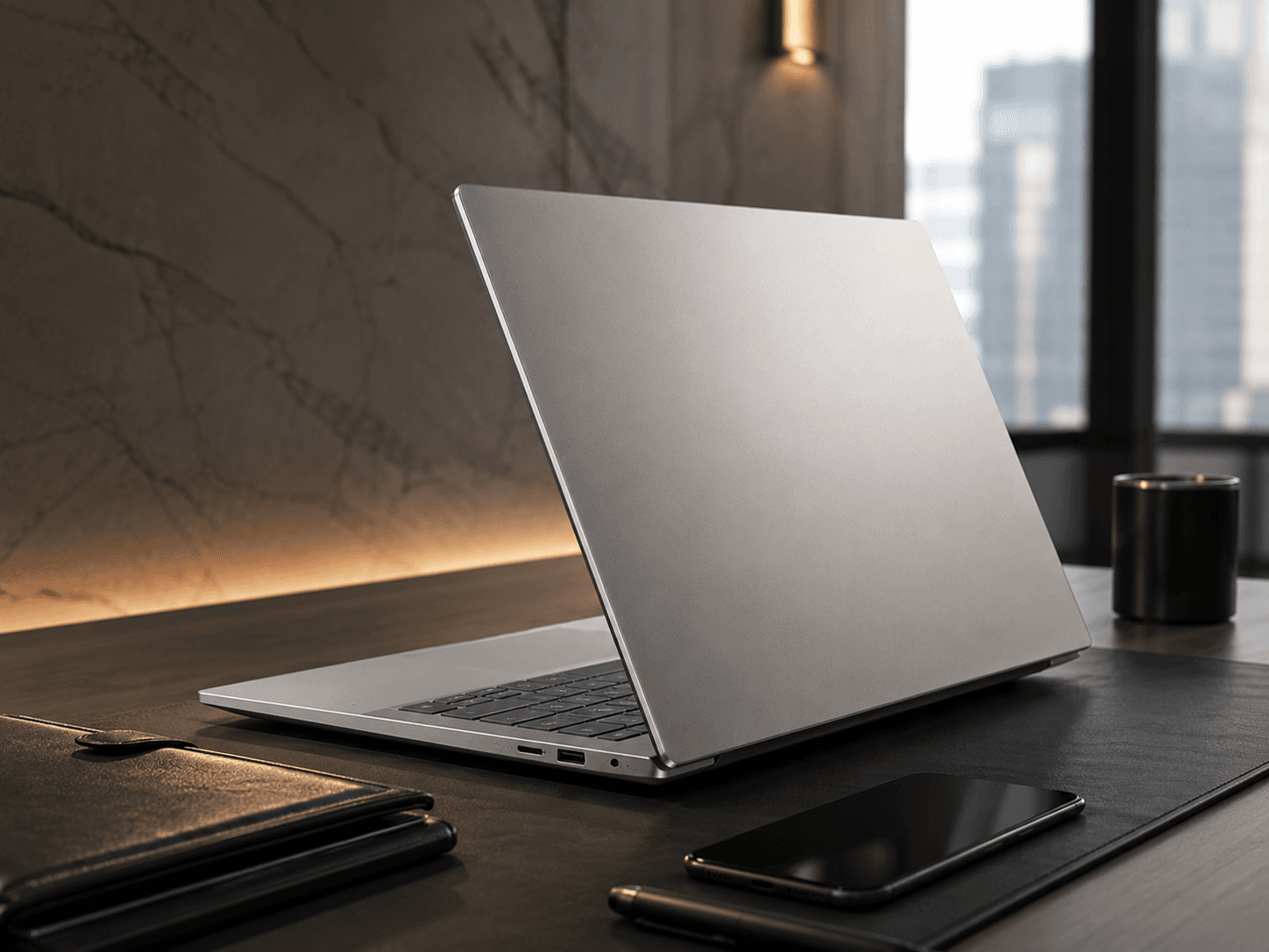HP EliteBook Premium Business Notebook auf einem eleganten Arbeitsplatz