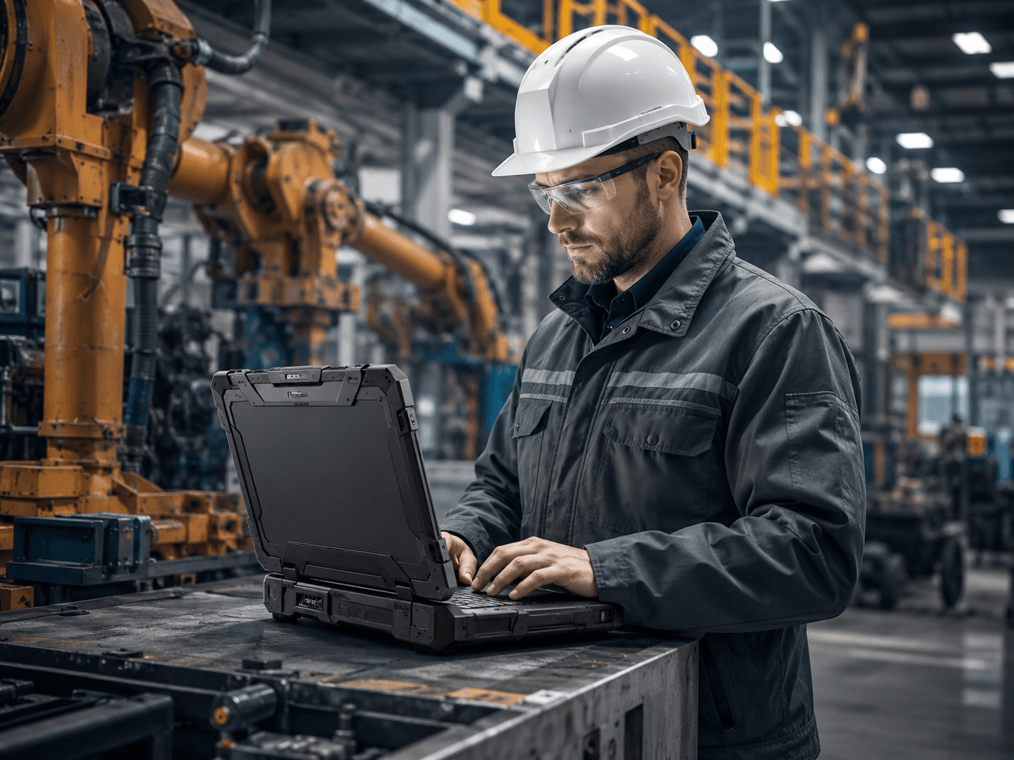 Industrie Laptop fÃ¼r Produktion und Fabrikumgebung