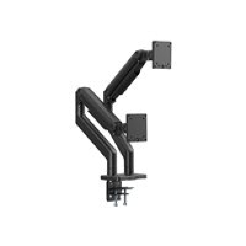 DIGITUS Dual Monitorhalterung 114,3cm 2x45Zoll 2x20kg Mechanische Feder VESA: 75x75 100x100 schwarz