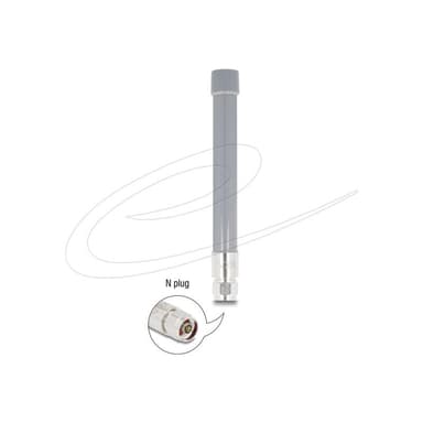 DELOCK V2X Antenne N Stecker 6 dBi 19cm omnidirektional starr outdoor grau