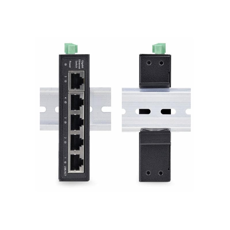 STARTECH.COM 5-Port Mini Netzwerk Switch fur Hutschiene/Wandmontage Unmanaged Industrie Gigabit LAN