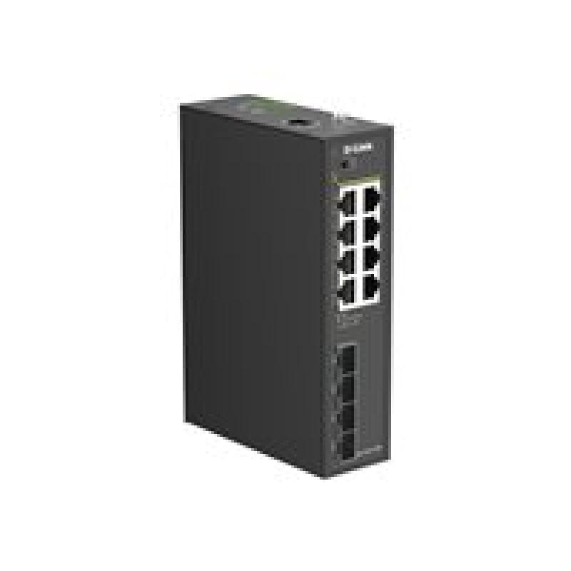 D-LINK DIS-210G-12UP Smart L2 Industrial Switch 8x Gigabit PoE+ 4x SFP Gigabit Budget PoE 240W