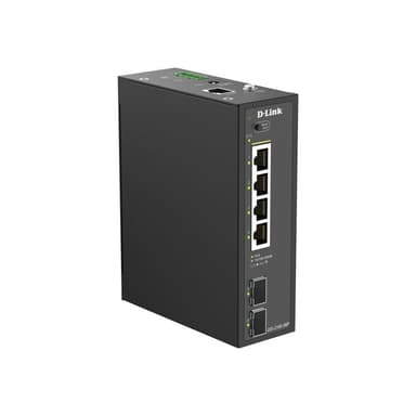 D-LINK DIS-210G-06P Smart L2 Industrial Switch 4x Gigabit PoE+ 2x SFP Gigabit Budget PoE 120W