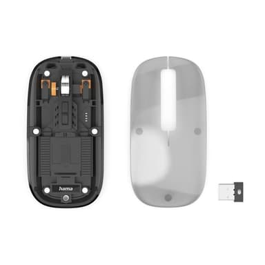 HAMA Multi-Device-Maus WM-600, kabellos, Funk/BT, flach, 6 Tasten, transparent (00173094)