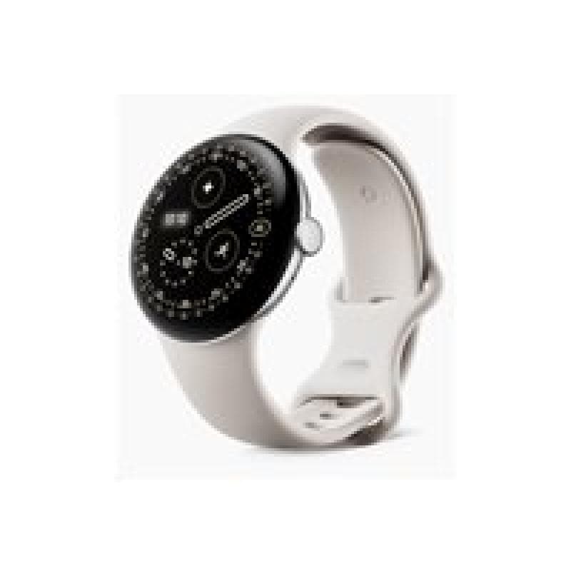 GOOGLE Pixel Watch 4 41 mm Silber Aluminium Smartwatch Wear OS GPS Herzfrequenz
