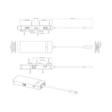 VISION TC-USBCHUB5P - Dockingstation - USB-C (TC-USBCHUB5P)