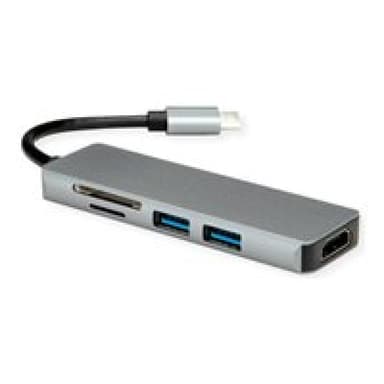 ROLINE Dockingstation Typ C HDMI 2x USB3.2 Gen1 A SD/MicroSD