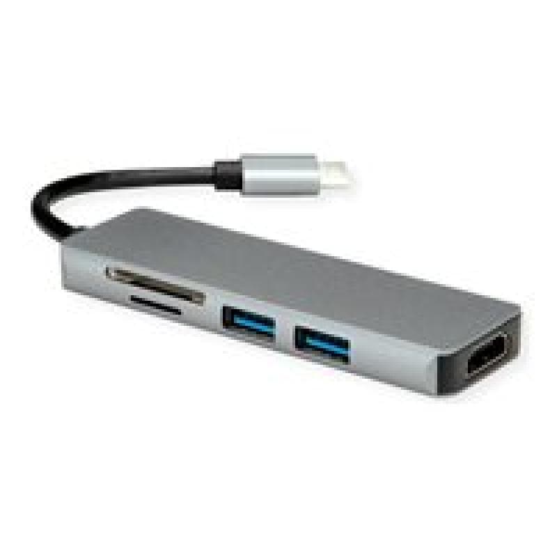 ROLINE Dockingstation Typ C HDMI 2x USB3.2 Gen1 A SD/MicroSD