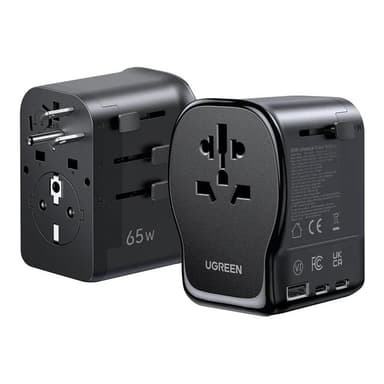 UGREEN S550 65W Universal Travel Adapter Reiseladeadapter 65 W USB-C®, USB-A QC 4+ Schwarz, Gra