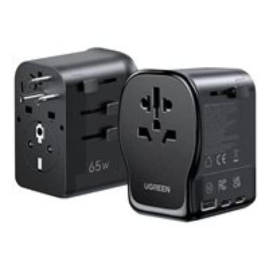 UGREEN S550 65W Universal Travel Adapter Reiseladeadapter 65 W USB-C®, USB-A QC 4+ Schwarz, Gra