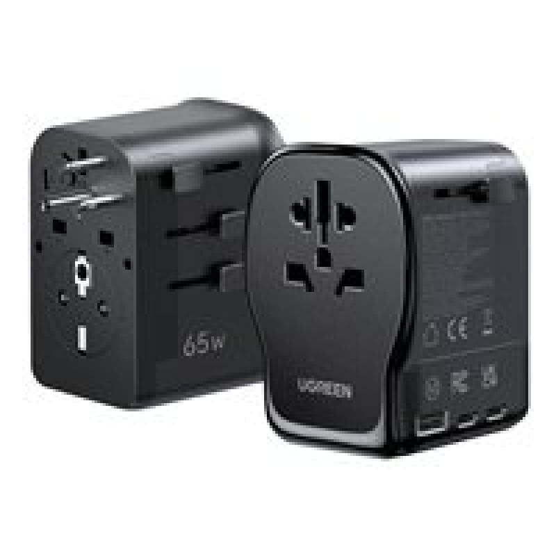 UGREEN S550 65W Universal Travel Adapter Reiseladeadapter 65 W USB-C®, USB-A QC 4+ Schwarz, Gra