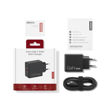 LENOVO G0A6065BEU USB Ladegerät 45 W, 18 W 2x USB-C® Schwarz Steckdose, Innenbereich GaN
