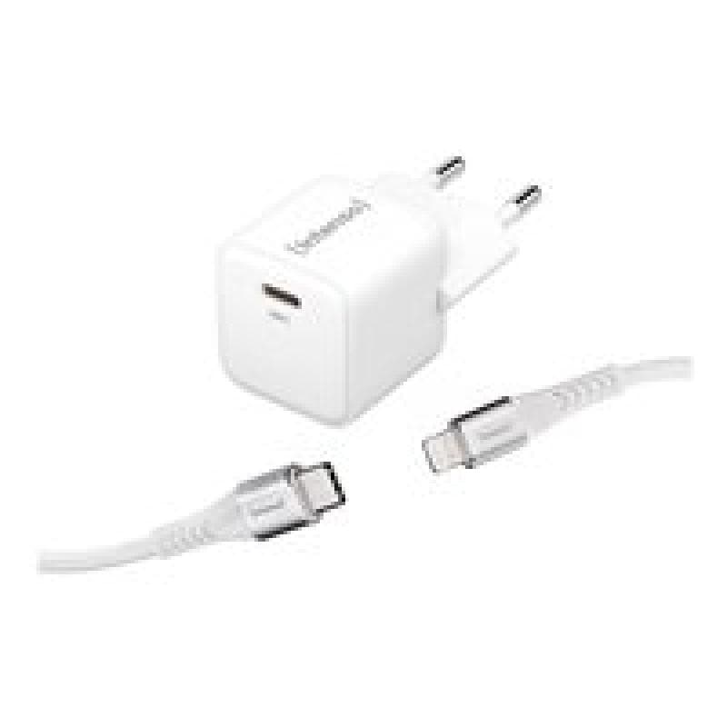 INTENSO W30C GaN + C315L USB Ladegerät 30 W 1x USB-C®, 1x Apple Lightning Weiß Innenbereich GaN