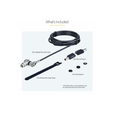 STARTECH.COM 25-Pack Universal Laptopschloss 2m Master Key Sicherheitsschloss Noble Wedge/Nano/K-Slo