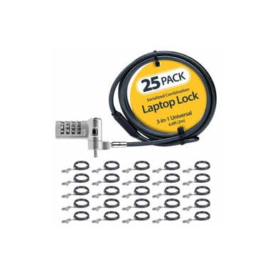 STARTECH.COM 25-Pack Universal Laptopschloss 2m Serialisiertes Sicherheitsschloss Noble Wedge/Nano/K